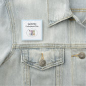 ライトブルーの正方形の名前バッジのロゴピンまたはマグネット 名札 (インサイチュ)