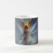 ライトブルーの水彩保護天使 コーヒーマグカップ (中央)