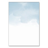 ライトブルーの水彩黒文字結婚の テーブルナンバー (裏面)