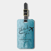 ライトブルーの海感動的波結婚の写真 ラゲッジタグ (正面縦)