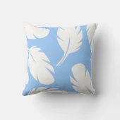 ライトブルーの白い羽装飾用クッション クッション (裏面)