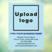 ライトブルーの窓の上にビジネスブランド ウィンドウサイン (シート3)