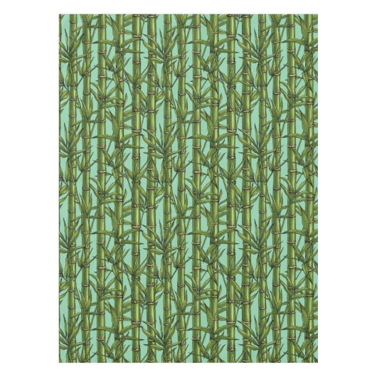 ライトブルーの竹林 テーブルクロス (正面)