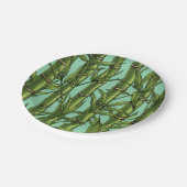 ライトブルーの竹林 ペーパープレート (アングル)