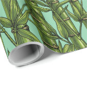 ライトブルーの竹林 ラッピングペーパー (ロールコーナー)