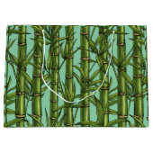 ライトブルーの竹林 ラージペーパーバッグ (正面)