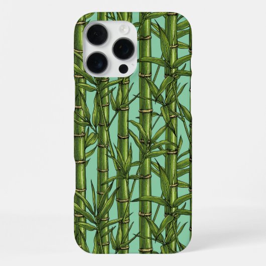 ライトブルーの竹林 iPhoneケース (裏面)