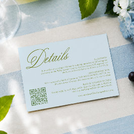 ライトブルーの結婚式詳細カード エンクロージャーカード