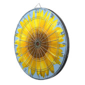 ライトブルーの美しいひまわり ダーツボード (正面右)