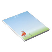 ライトブルーの美しいフラミンゴ ノートパッド (アングル)