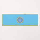 ライトブルーの美しいフラミンゴ ヨガマット (裏面(横))