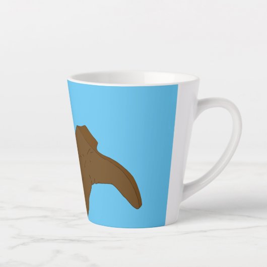 ライトブルーの背景にカウボーイブーツ カフェラテマグ (右)