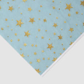 ライトブルーの背景の上のゴールデンスターとビーズ 薄葉紙 (詳細)