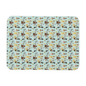 ライトブルーの背景の犬のパターン。 マグネット (横)