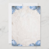 ライトブルーの芍薬 メイソンジャー 田舎風 ブライダルシャワー 招待状 (裏面)