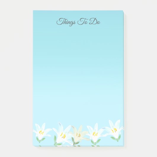 ライトブルーの花が咲く白いアマリリス ポストイット (正面)