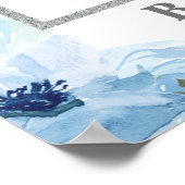 ライトブルーの花とユーカリのウェディングフォトプロップ ポスター (角)