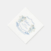 ライトブルーの花のリース 未婚の花嫁 へのブライダルシャワー スタンダードカクテルナプキン (角)