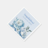 ライトブルーの花柄の卒業  スタンダードカクテルナプキン (角)