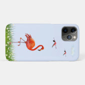 ライトブルーの花畑とフラミンゴ Case-Mate iPhoneケース (裏面(横))