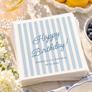 ライトブルーの誕生日コーストカジュアルカスタムネーム スタンダードカクテルナプキン