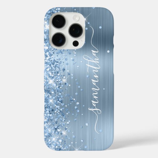 ライトブルーの輝くGlamシグネチャーガーリー Case-Mate iPhoneケース (裏面)