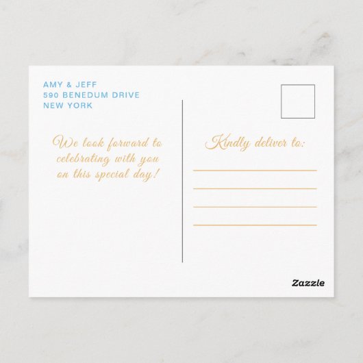 ライトブルーの金髪プリンセスの誕生日パーティー ポストカード (裏面)