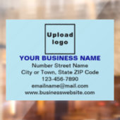 ライトブルーの長方形の上のビジネスブランド ウィンドウサイン (シート2)