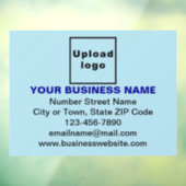 ライトブルーの長方形の上のビジネスブランド ウィンドウサイン (シート3)