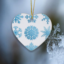 ライトブルーの雪の結晶ホワイトクリスマス