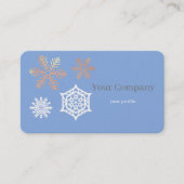 ライトブルーの黄金と白の雪片 名刺 (正面)
