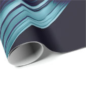 ライトブルーの黒いカラスのスケッチ ラッピングペーパー (ロールコーナー)