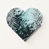 ライトブルーの黒い熱帯パターン ノートブック (裏面)