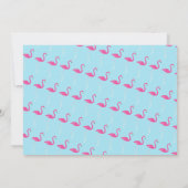 ライトブルーの『Let's Flamingle』 カップルシャワーの招待状 招待状 (裏面)