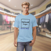 ライトブルーのTシャツにビジネス名とロゴ Tシャツ