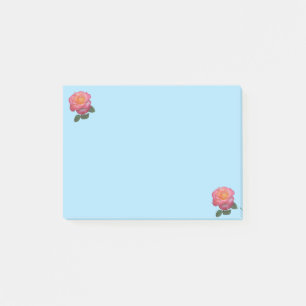 ライトブルーのToDoリストにピンクの花 ポストイット