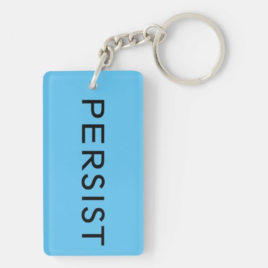 ライトブルーはっきりしたの黒い文字を保持する キーホルダー (裏面)