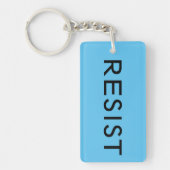 ライトブルーはっきりしたの黒い文字を保持する キーホルダー (正面)