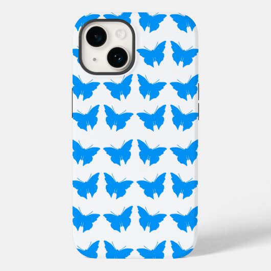 ライトブルーはっきりしたモダン蝶 Case-Mate iPhoneケース (裏面)