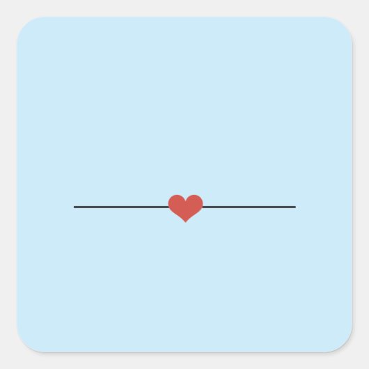 ライトブルーは自分のラウンドクラシックステッカーにする スクエアシール (正面)