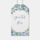 ライトブルーアジサイのギフトメッセージカードありがとう ギフトタグ (正面)