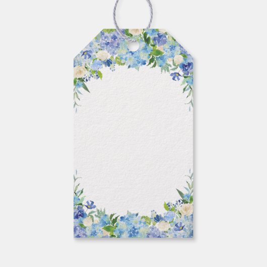 ライトブルーアジサイのギフトメッセージカードありがとう ギフトタグ (裏面)