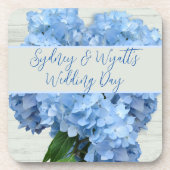 ライトブルーアジサイの花 コースター (正面)