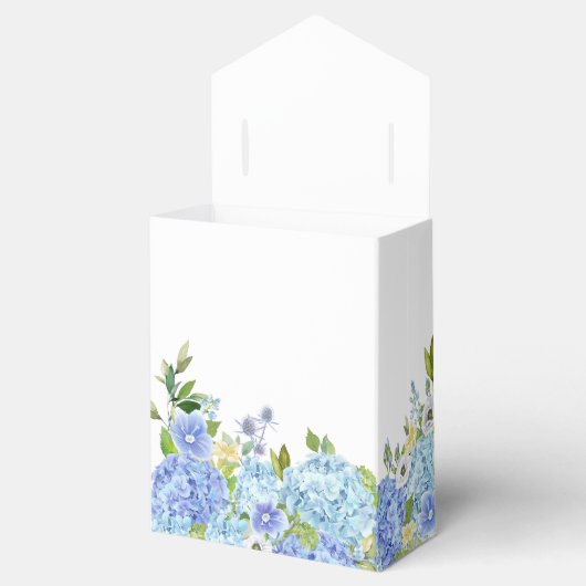 ライトブルーアジサイフローラギフト結婚式の引き出物ボックス フェイバーボックス (オープン)