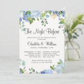 ライトブルーアジサイフローラシックリハーサルディナー 招待状 (スタンド正面)