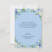 ライトブルーアジサイフローラフォトウォーターカラー サンキューカード (裏面)