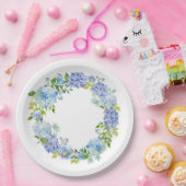 ライトブルーアジサイフローラ結婚披露宴 ペーパープレート (パーティー)