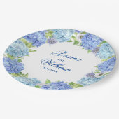 ライトブルーアジサイフローラ結婚披露宴 ペーパープレート (アングル)