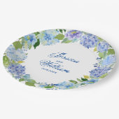 ライトブルーアジサイフローラ結婚披露宴 ペーパープレート (アングル)