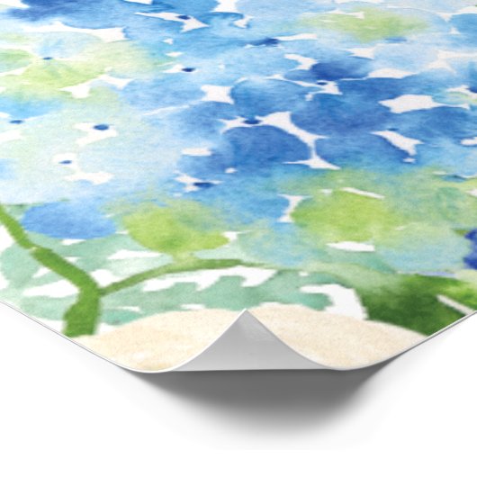 ライトブルーアジサイブライダルシャワーフォトプロップ ポスター (角)